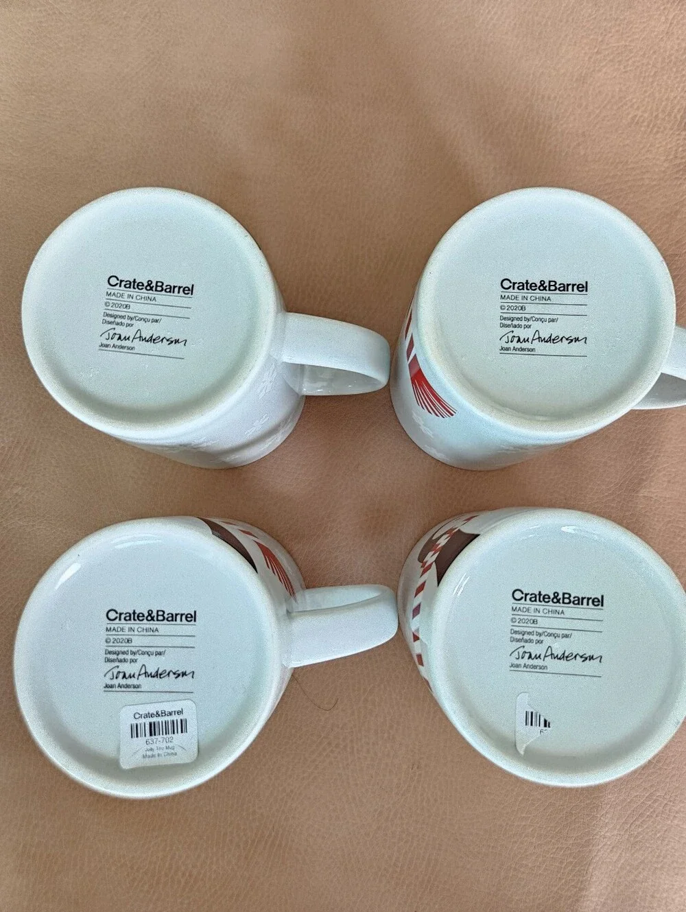 Crate&Barrel Penguin Jolly Trio 4 Mugs
